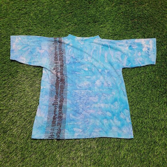 VTG 90s Crystal Wash Abstract Art T-Shirt Mens Small Oversized Boxy Fit Cropped - Picture 5 of 10